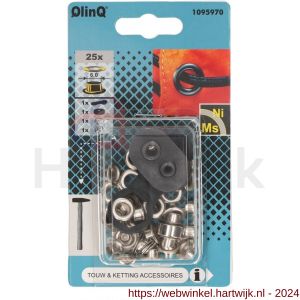 QlinQ zeilring 6 mm vernikkeld set 25 stuks met tool - H40850100 - afbeelding 1