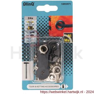 QlinQ zeilring 8 mm vernikkeld set 24 stuks met tool - H40850101 - afbeelding 1
