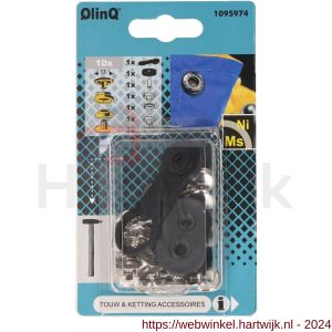 QlinQ drukknoop 13 mm vernikkeld met tool - H40850992 - afbeelding 1