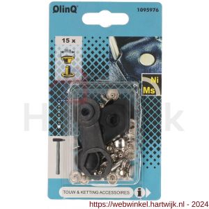 QlinQ holniet 9 mm vernikkeld met tool set 15 stuks - H40850074 - afbeelding 1