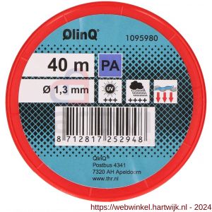 QlinQ multikoord polyamide 1.3 mm gedraaid rood-wit 40 m rol - H40850151 - afbeelding 1