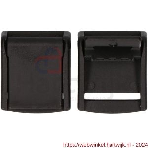 QlinQ textielbandklemsluiting 25 mm zwart set 2 stuks - H40851036 - afbeelding 1