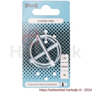 QlinQ borgpen met ring 4.5 mm verzinkt set 2 stuks - H40850092 - afbeelding 1