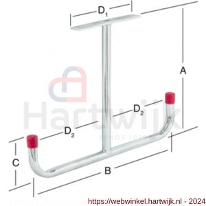 QlinQ plafondhaak-T 293x430x180x52 mm verzinkt - H40851024 - afbeelding 2