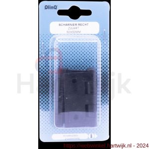 QlinQ scharnier 50x50 mm verzinkt zwart set 2 stuks blister - H40850477 - afbeelding 2