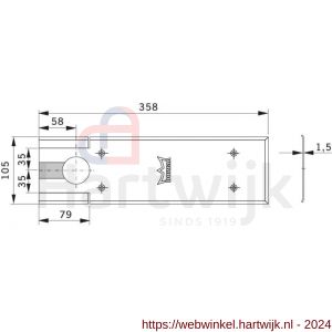 Dormakaba BTS 80 dekplaat voor BTS80 /F/EMB/FLB RVS (7410) - H10180834 - afbeelding 2