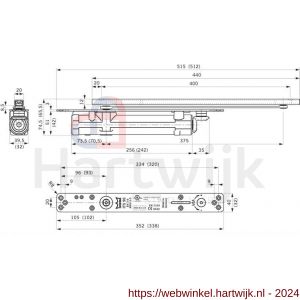Dormakaba ITS 96 inbouw deurdranger EN 2-4 standaard as zonder glijarm - H10180123 - afbeelding 2