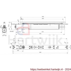 Dormakaba ITS 96 FL inbouw vrijloopdeurdranger EN 3-6 voor HOOFDarm - H10180124 - afbeelding 2