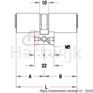 Evva rondcilinder dubbel 3KS 31/91=122 mm keersleutel verschillend sluitend messing vernikkeld RDZ - H22100076 - afbeelding 2