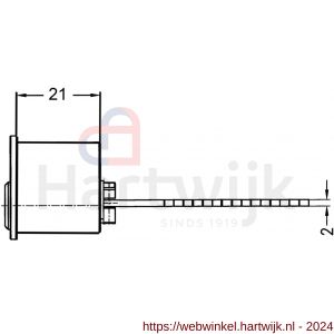 Evva buitencilinder SKG** NL diameter 28 mm stiftsleutel conventioneel plan messing vernikkeld - H22101859 - afbeelding 2