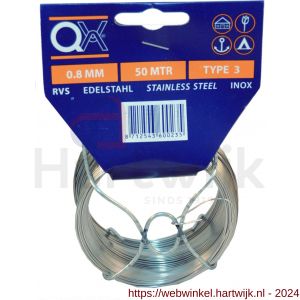 QX 882 draad nummer 3 50 m x 0.8 mm RVS A2 - H50001790 - afbeelding 1