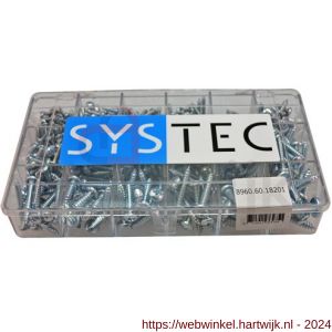 Systec assortimentsdoos 18-vaks plaatschroef staal verzinkt DIN 7981 - H51400056 - afbeelding 1