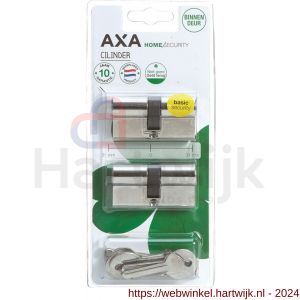 AXA dubbele binnencilinder 31-31 mm vernikkeld set 2 stuks blister - H21600003 - afbeelding 1