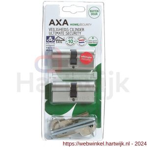 AXA dubbele veiligheidscilinder Ultimate Security 30-30 mm vernikkeld SKG** set 2 stuks gelijksluitend blister - H21600051 - afbeelding 2