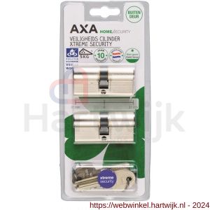 AXA dubbele veiligheidscilinder Xtreme Security 30-30 mm vernikkeld SKG*** set 2 stuks gelijksluitend blister - H21600126 - afbeelding 2