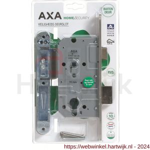 AXA veiligheidsinsteek dag- en nachtslot PC 72 mm SKG** doornmaat 50 mm voorplaat rond RVS blister - H21600383 - afbeelding 2