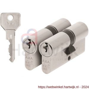AXA dubbele veiligheidscilinder Security verlengd 30-35 mm vernikkeld SKG** set 2 stuks gelijksluitend - H21600044 - afbeelding 1
