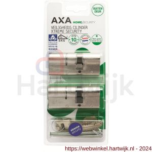 AXA dubbele veiligheidscilinder Xtreme Security verlengd 30-45 mm vernikkeld SKG*** set 2 stuks gelijksluitend blister - H21600127 - afbeelding 2