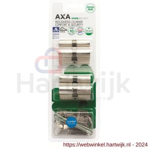 AXA dubbele veiligheidscilinder Comfort Security 30-30 mm vernikkeld SKG** set 4 stuks gelijksluitend blister - H21600114 - afbeelding 1