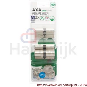 AXA dubbele veiligheidscilinder Comfort Security 30-30 mm vernikkeld SKG** set 3 stuks gelijksluitend blister - H21600112 - afbeelding 2