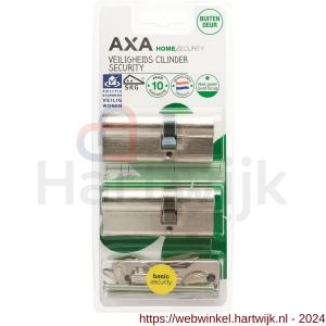 AXA dubbele veiligheidscilinder Security verlengd 30-45 mm vernikkeld SKG** set 2 stuks gelijksluitend blister - H21600046 - afbeelding 2