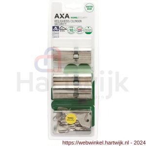 AXA dubbele veiligheidscilinder Security verlengd 30-45 mm vernikkeld SKG** set 3 stuks gelijksluitend blister - H21600055 - afbeelding 2