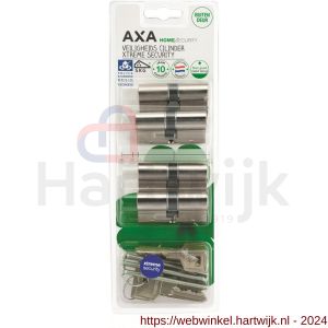 AXA dubbele veiligheidscilinder Xtreme Security 30-30 mm vernikkeld SKG*** set 4 stuks gelijksluitend blister - H21600131 - afbeelding 2