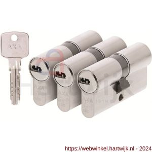 AXA dubbele veiligheidscilinder Comfort Security 30-30 mm vernikkeld SKG** set 3 stuks gelijksluitend - H21600111 - afbeelding 1