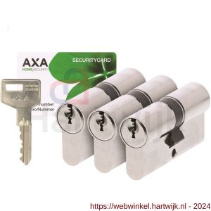 AXA dubbele veiligheidscilinder Ultimate Security 30-30 mm vernikkeld SKG** set 3 stuks gelijksluitend - H21600059 - afbeelding 1