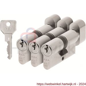 AXA knop veiligheidscilinder Security K30-30 mm vernikkeld SKG** set 3 stuks gelijksluitend - H21600008 - afbeelding 1