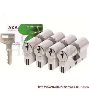 AXA dubbele veiligheidscilinder Xtreme Security 30-30 mm vernikkeld SKG*** set 4 stuks gelijksluitend blister - H21600131 - afbeelding 1