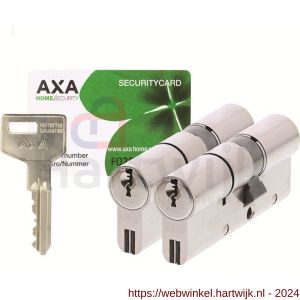 AXA dubbele veiligheidscilinder Xtreme Security verlengd 30-45 mm vernikkeld SKG*** set 2 stuks gelijksluitend blister - H21600127 - afbeelding 1