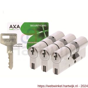AXA dubbele veiligheidscilinder Xtreme Security verlengd 30-45 mm vernikkeld SKG*** set 3 stuks gelijksluitend blister - H21600130 - afbeelding 1