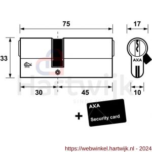AXA dubbele veiligheidscilinder Xtreme Security verlengd 30-45 mm vernikkeld SKG*** blister - H21600137 - afbeelding 3