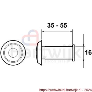 AXA deurspion 7831 200 graden 16 mm mat nikkel deurdikte 35-55 mm EAN - H21600689 - afbeelding 2