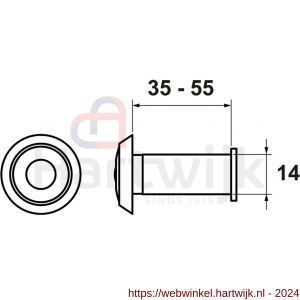 AXA deurspion 7822 160 graden 12 mm mat nikkel deurdikte 35-40 mm EAN - H21600685 - afbeelding 2
