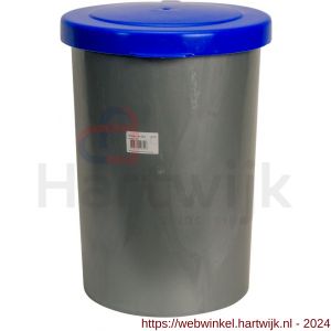 Gripline-A afvalcontainer kunststof 55 L grijs blauw deksel - H50200432 - afbeelding 1