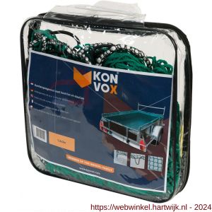 Konvox aanhangwagennet met hoeklussen en elastiek groen 150x200 cm - H50200846 - afbeelding 3