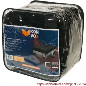 Konvox aanhangwagennet fijnmazig met elastiek 250x450 cm zwart - H50200872 - afbeelding 1