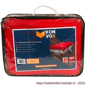 Konvox aanhangwagennet fijnmazig met elastiek 140x250 cm rood - H50201263 - afbeelding 1