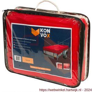 Konvox aanhangwagennet fijnmazig met elastiek 140x250 cm rood - H50201263 - afbeelding 3