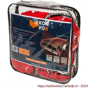 Konvox aanhangwagennet met hoeklussen en elastiek rood 200x300 cm - H50200855 - afbeelding 1