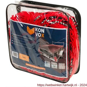 Konvox aanhangwagennet met hoeklussen en elastiek rood 250x400 cm - H50200856 - afbeelding 1