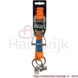 Konvox Smartlok Systeem spanband 25 mm ratel 909 fitting 5018 LC 750 daN 2 m oranje - H50200824 - afbeelding 1