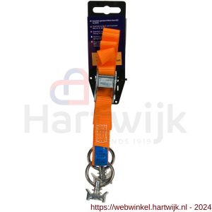 Konvox Smartlok Systeem spanband 25 mm klem 803 fitting 5018 LC 175 daN 1,50 m oranje - H50200828 - afbeelding 1