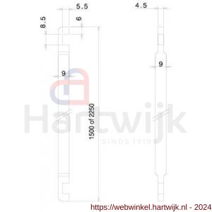 Nemef staaf vierkant 9 mm staaf 1-150 cm bulk per 10 - H19502226 - afbeelding 2