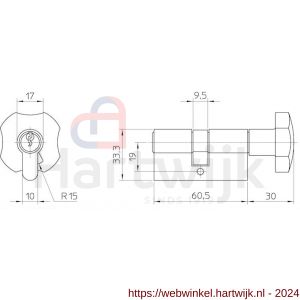 Nemef Knop profielcilinder 115 Corvus GHS - H19500135 - afbeelding 2