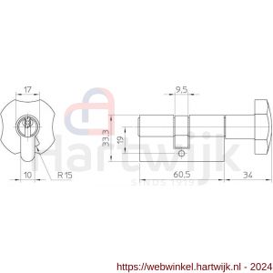 Nemef Knop profielcilinder 116 Corvus HS - H19500136 - afbeelding 2