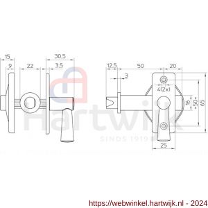 Nemef WC-grendel 2710/4-50 mm - H19502480 - afbeelding 2