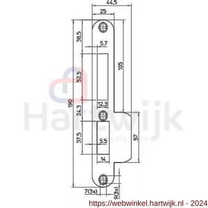 Nemef middensluitplaat P 4910/12/U DR draairichting 1+3 bulk per 10 - H19502027 - afbeelding 2